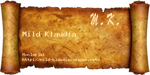 Mild Klaudia névjegykártya