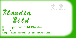 klaudia mild business card